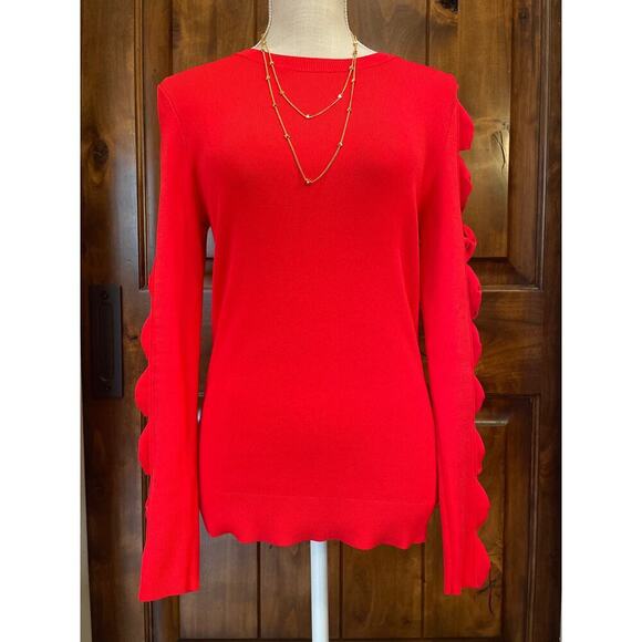 Ted Baker Women’s Yonoh Cutout Bow-Sleeve Sweater in Red size 8 - Picture 1 of 8